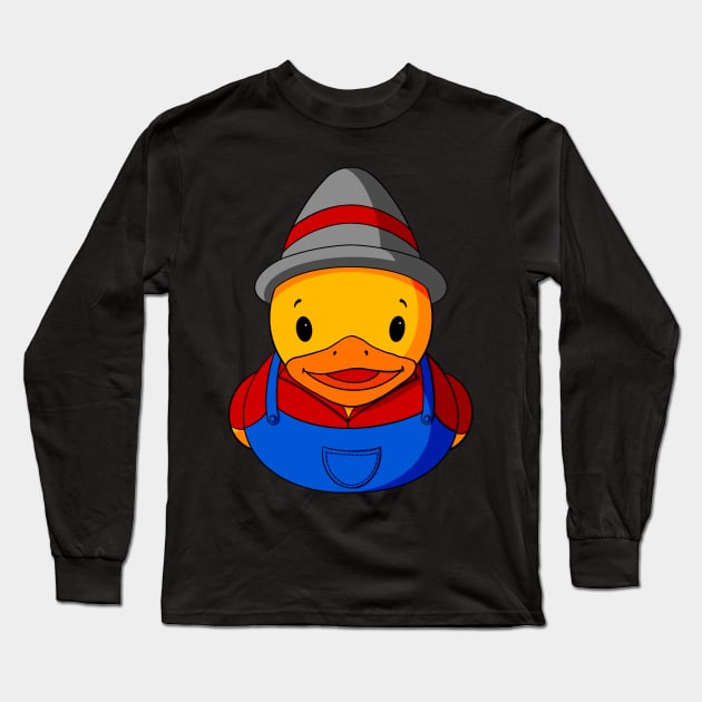 Farmer Rubber Duck Long Sleeve T-Shirt by Alisha Ober Designs